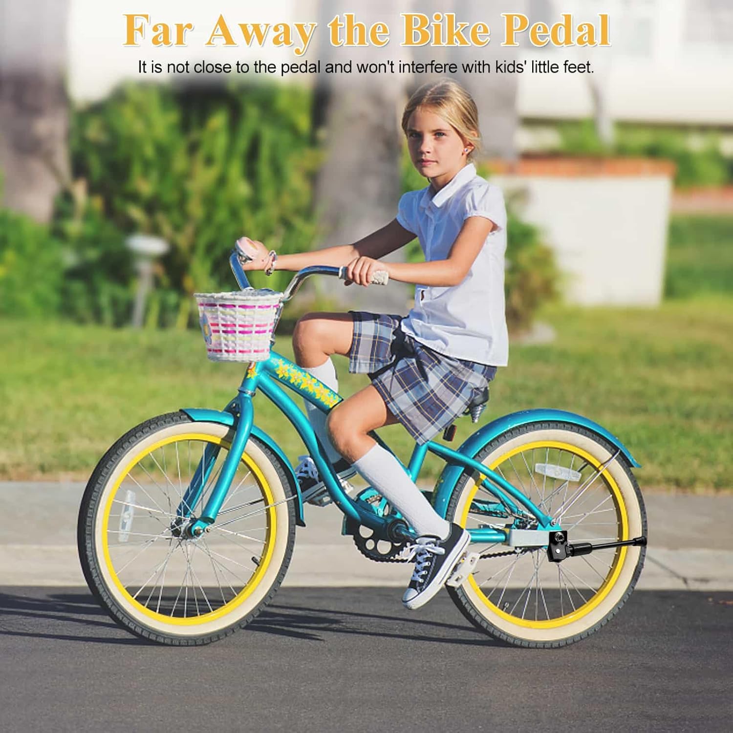 SEISSO Soporte de bicicleta para niños de 20 pulgadas para bicicleta de 20 pulgadas, soporte lateral trasero para bicicleta infantil para ruedas de