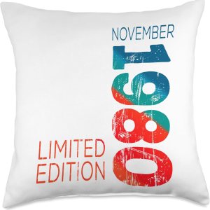 Since November Retro Vintage 1980 Limited Edition November Year Retro Vintage 1980 Edition Throw Pillow, 18×18, Multicolor Since November Retro Vintage 1980 Limited Edition November Year Retro Vintage 1980 Edition Throw Pillow, 18×18, Multicolor