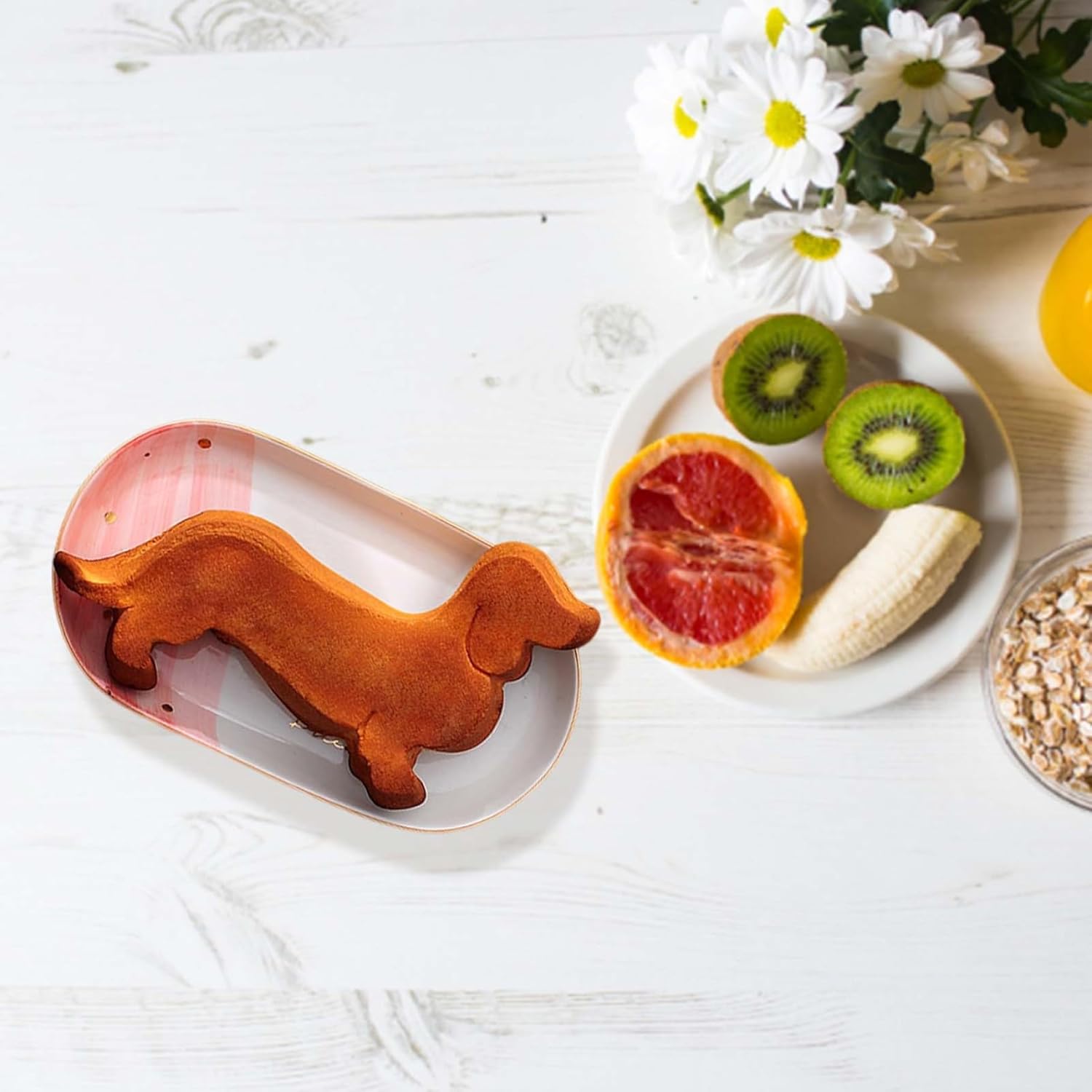Molde de silicona 3D para hornear, lindo molde para pastel de perro salchicha para cachorros, molde de silicona con forma de animal, molde de