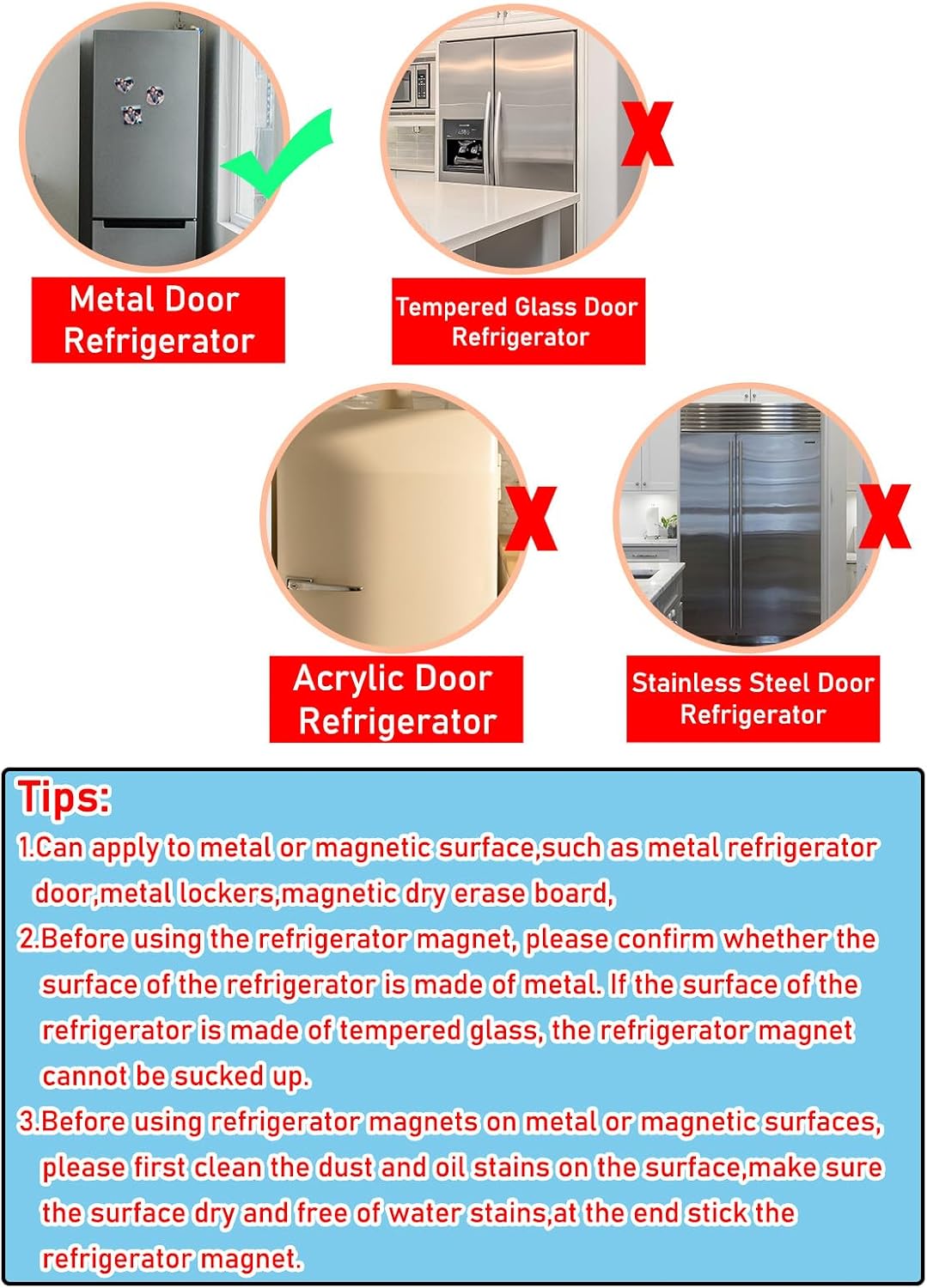 Zysta 6 imanes de fotos para refrigerador, imanes personalizados para nevera, imagen a todo color, imanes personalizados para nevera, imanes