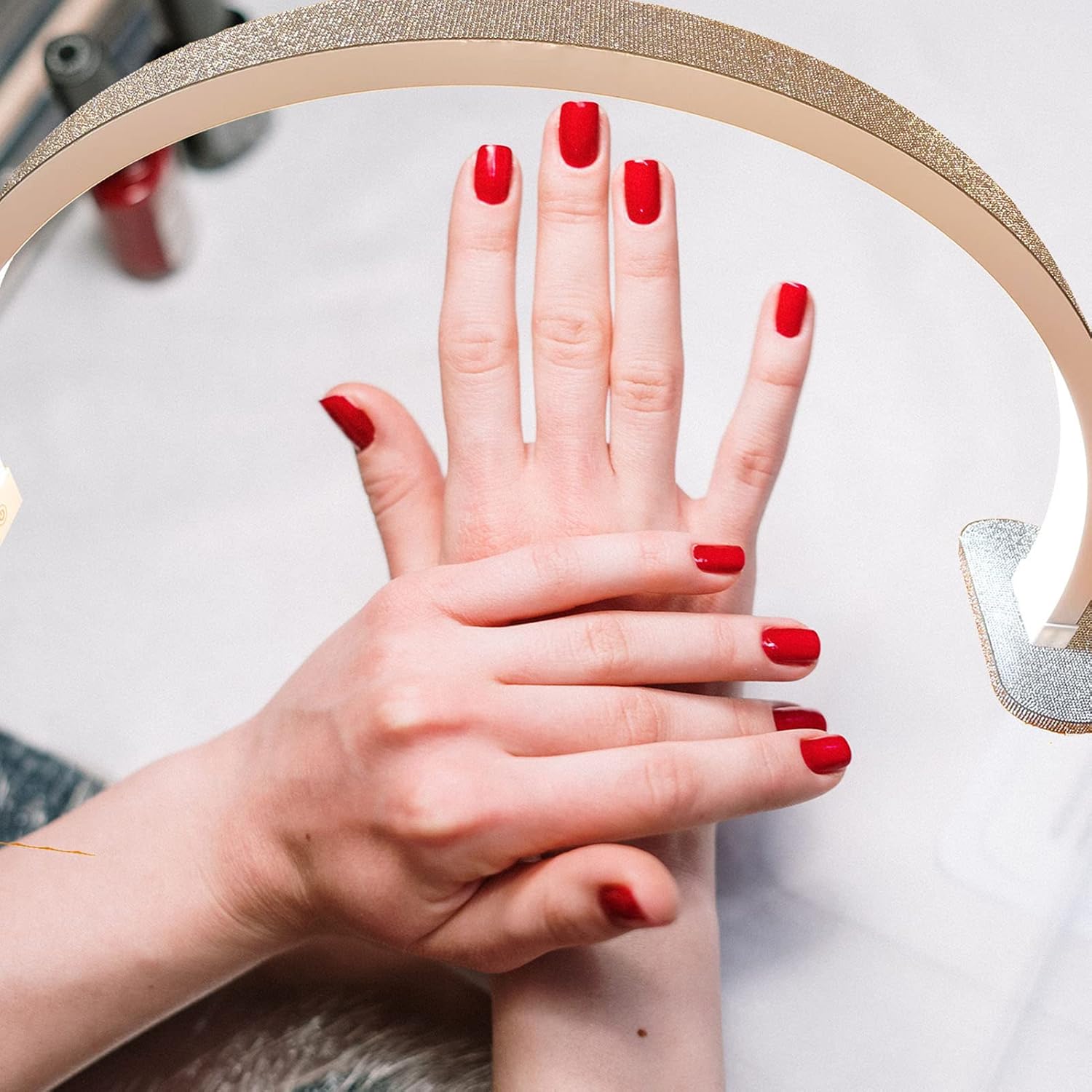 Lámparas de ahorro de energía de 45 W, lámpara de belleza de media luna con brillo y altura ajustables, lámpara de escritorio de manicura LED
