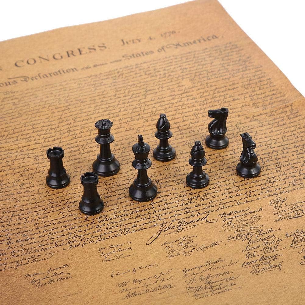 Juego de piezas de ajedrez portátil de plástico juego de ajedrez internacional juego completo de ajedrez negro y blanco para adultos y niños