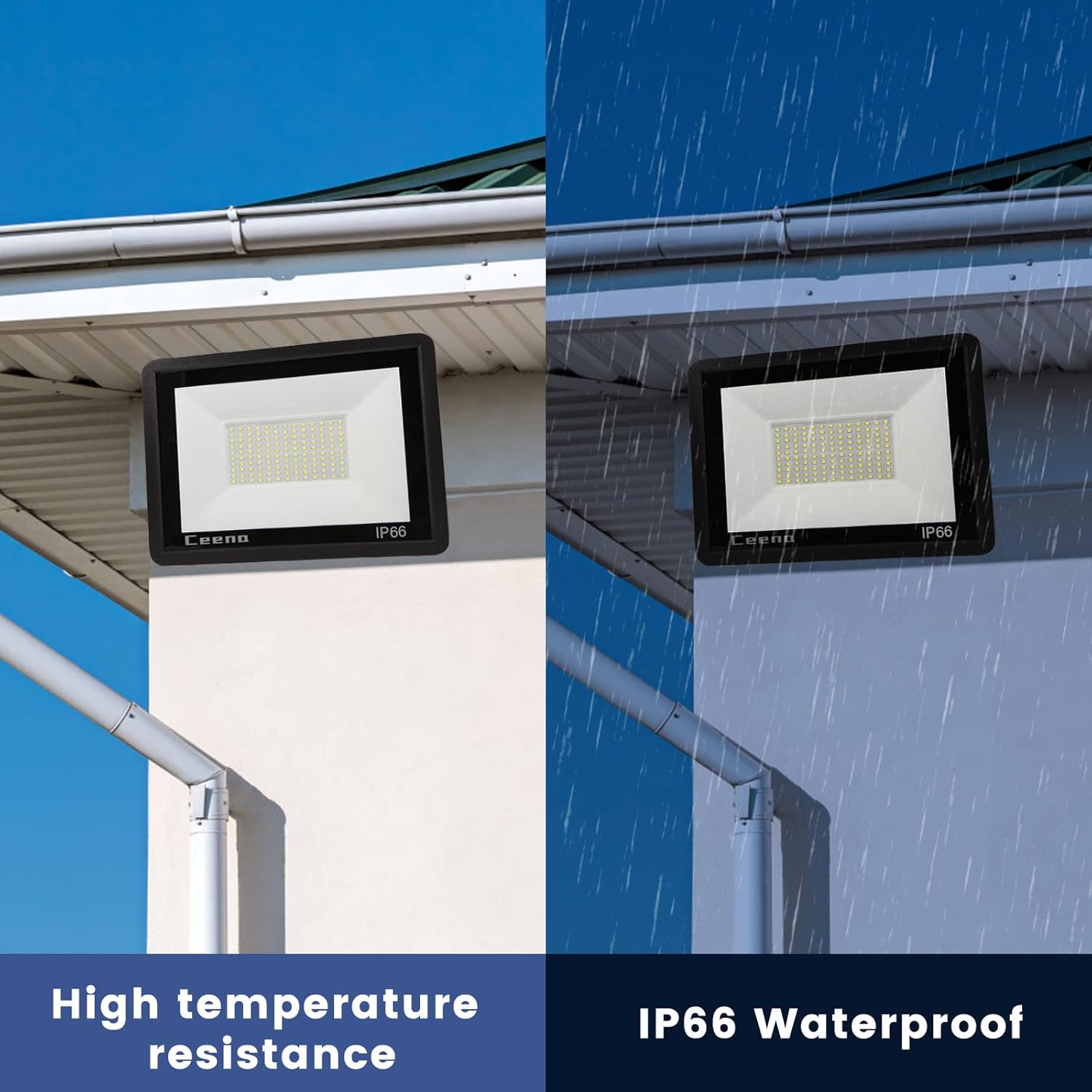 2 Pack 240W Hardwired LED Flood Light Outdoor, 24000lm Super Bright Floodlight, IP66 Waterproof 6000K Daylight White Exterior Lights for Basketball