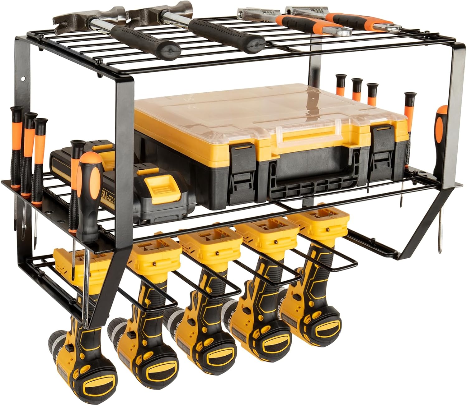 simesove Organizador de herramientas eléctricas, organizador y almacenamiento de herramientas de garaje de metal resistente, almacenamiento de