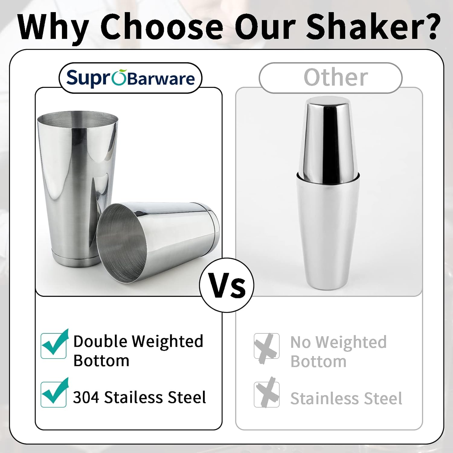 Coctelera de acero inoxidable  2 piezas de 18 oz y 28 oz Boston Cocktail Shaker Bar Shaker Bar Shaker Set Martini Shaker Shaker Barman Shakers para