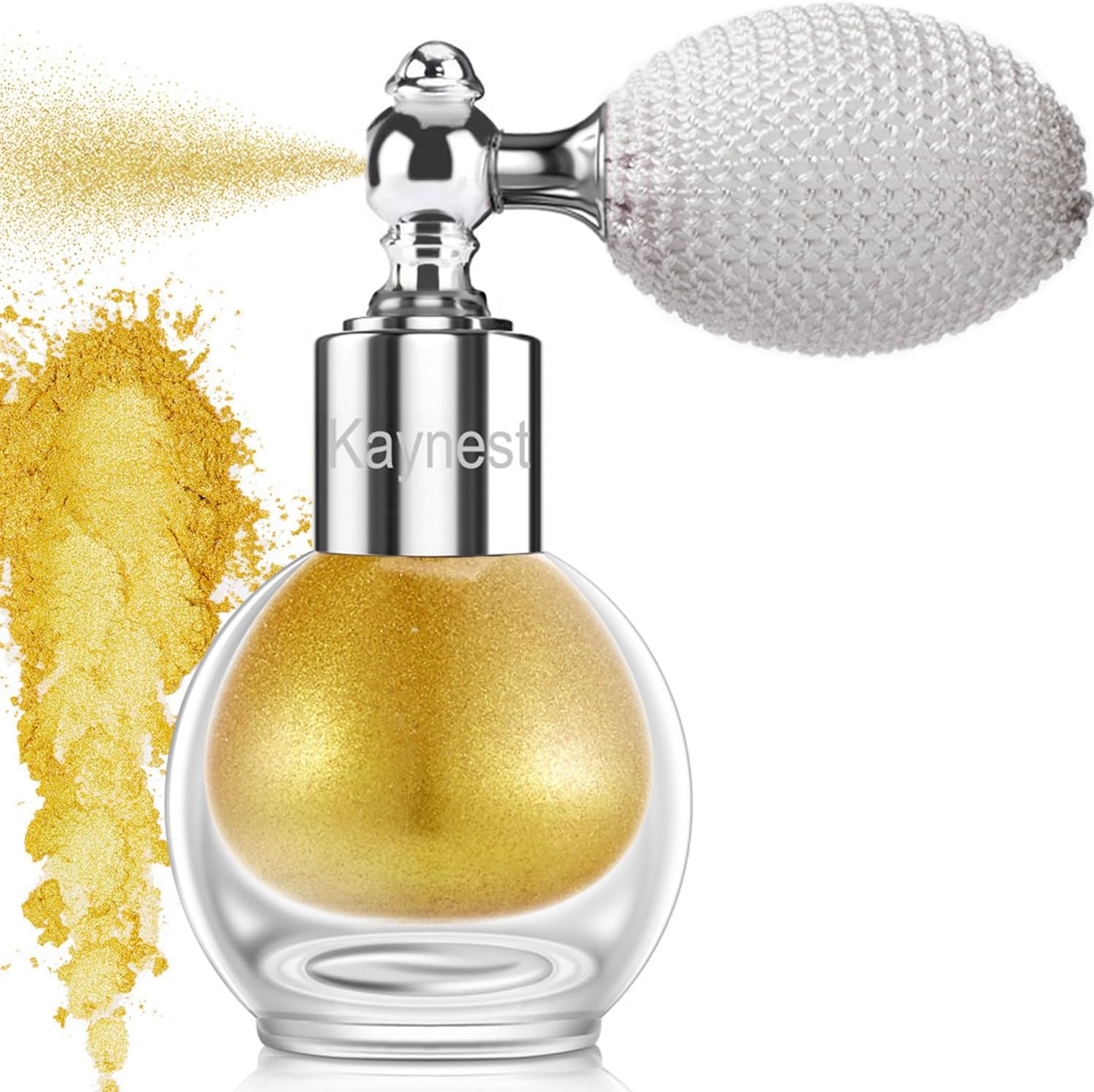 KAYNEST – Polvo brillante en aerosol, brillo corporal con purpurina facial, resaltador de alto brillo, maquillaje suelto para mujeres, cabello y