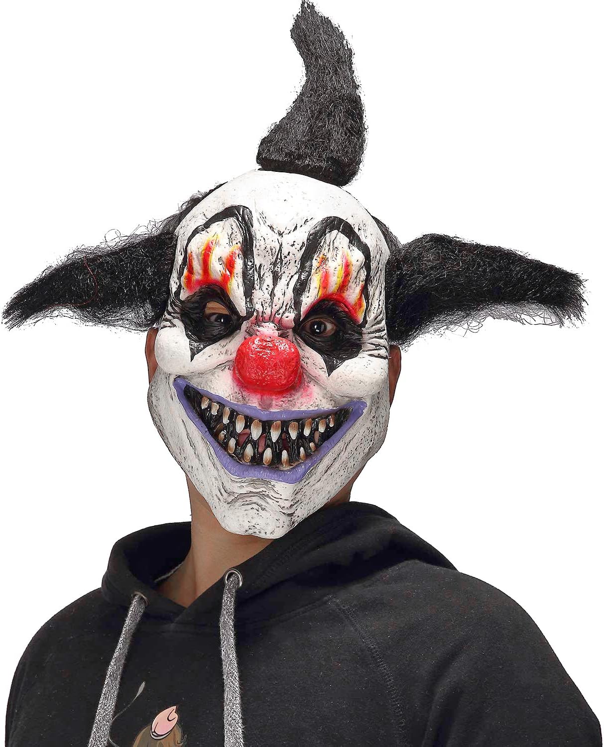 HKSICHENGKEJI Máscara de payaso de terror, máscara de payaso malvado de miedo, disfraz de Halloween, espeluznante diablo, zombi, fantasma, máscara