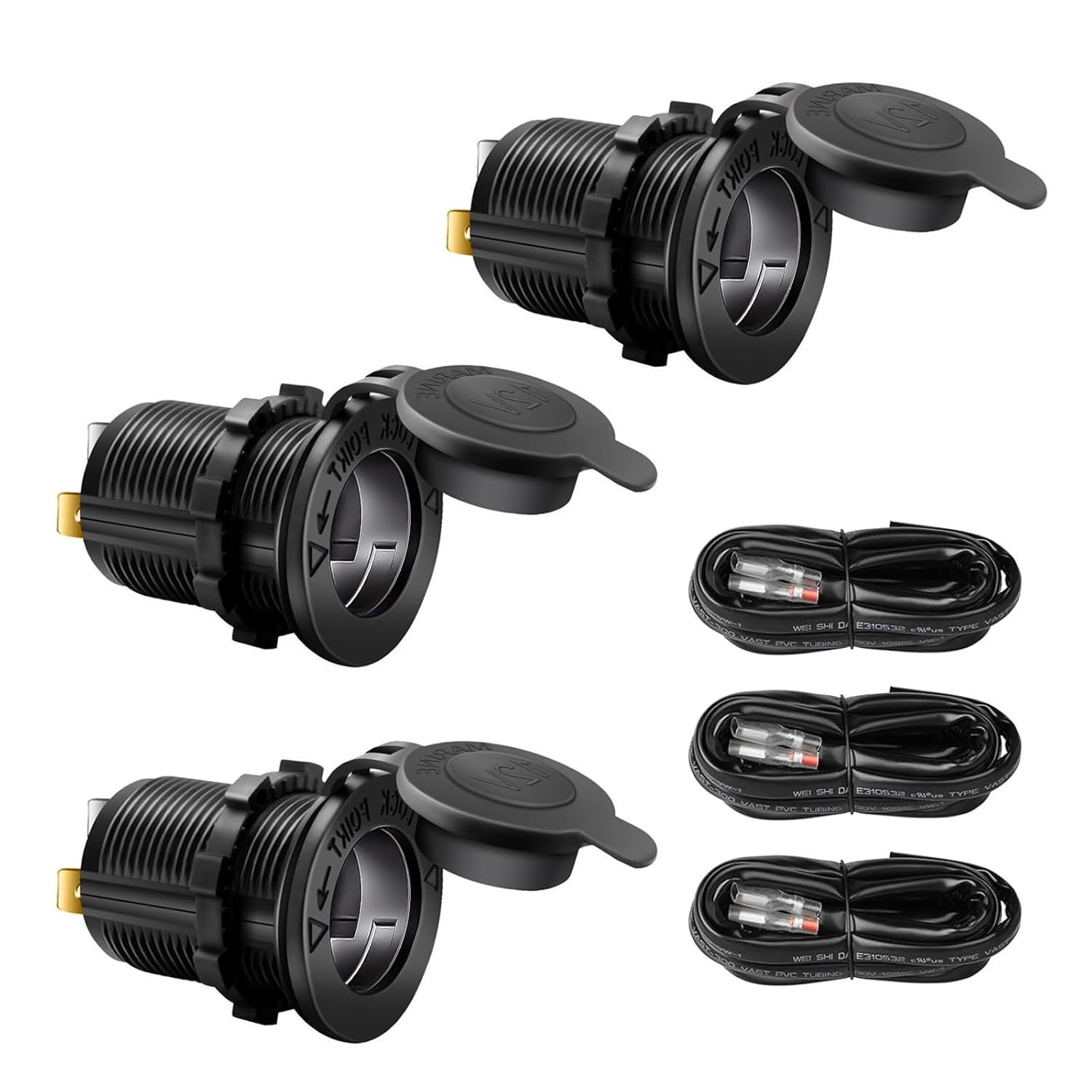 Enchufe para encendedor de cigarrillos, impermeable, 12 V24 V, para automóvil, motocicleta, ATV, RV, CC, 12 V, enchufe impermeable, encendedor de