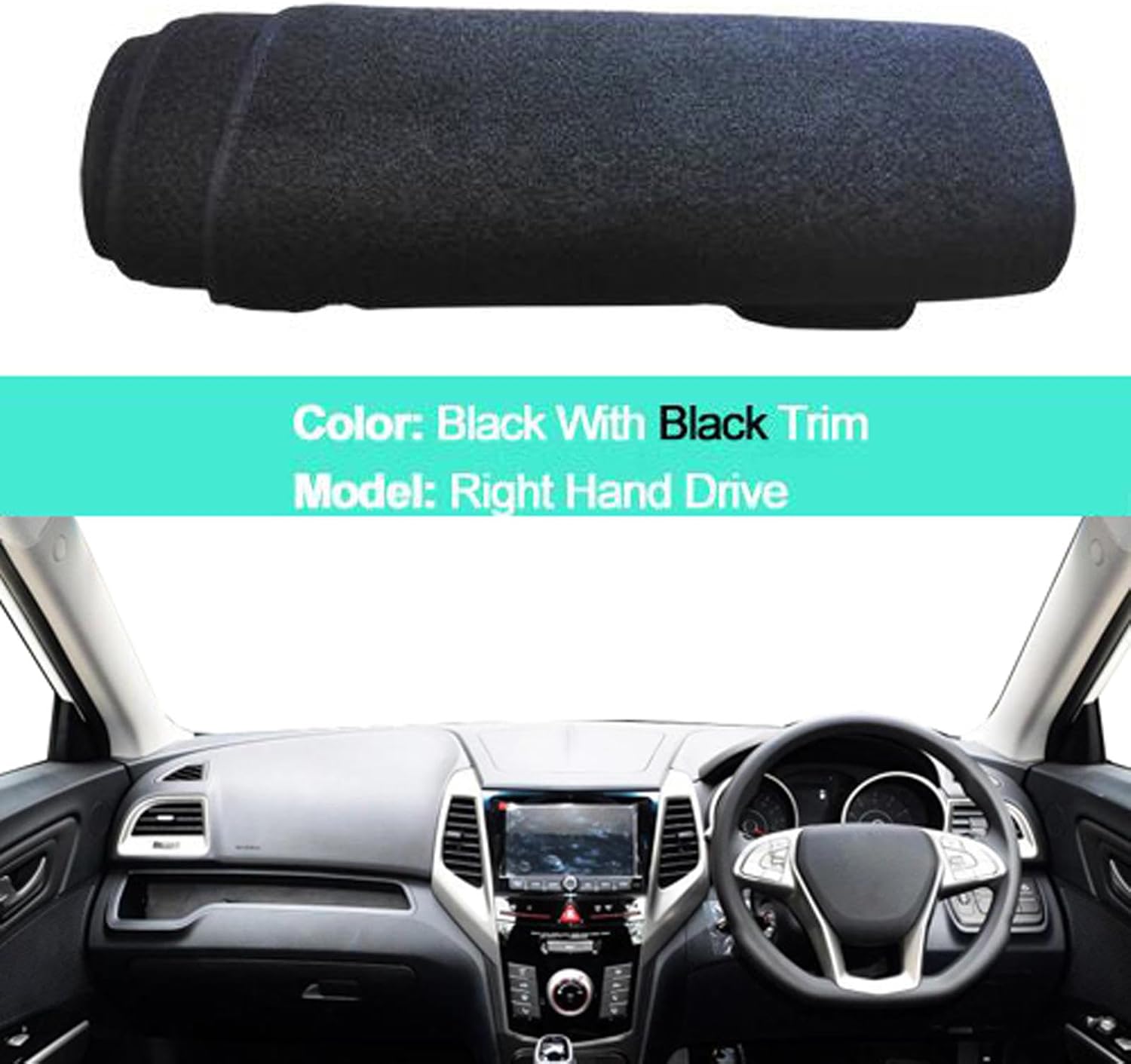 CarXs2 Layers Sunshade Pad Car Dashboard Cover Carpet Carpet Dash Mat Sunscreen Mats,Fit for SsangYong Tivoli 2015-2019 LHD RHD