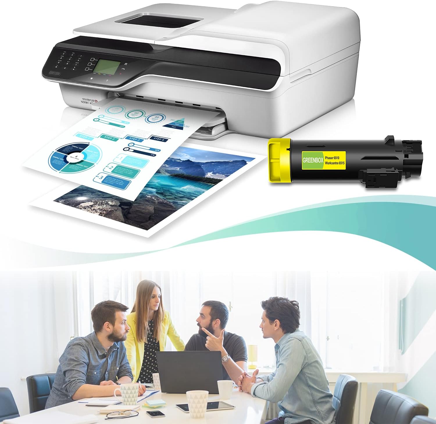 GREENBOX Cartucho de tóner de alto rendimiento remanufacturado 6510 de repuesto para impresora Xerox 6515 6510 106R03479 para impresora Phaser 6510N