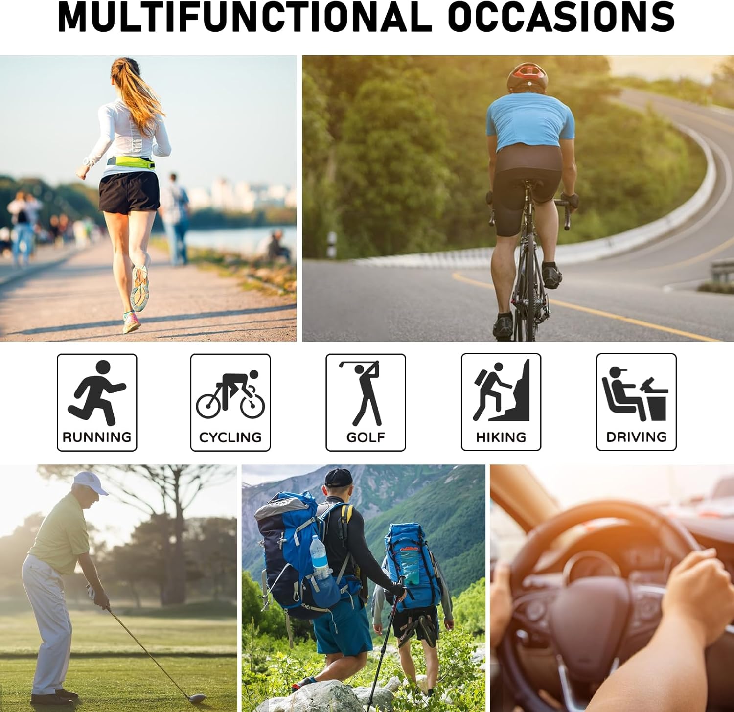 QLIFE Gafas de sol polarizadas para hombres y mujeres, protección UV400, gafas deportivas para jóvenes, gafas para béisbol y correr