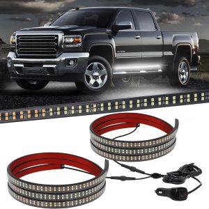 XRIDONSEN 2 tiras de luces estroboscópicas blancas de 70 pulgadas para camión de emergencia, 864 luces LED para estribo, barra intermitente, XRIDONSEN 2 tiras de luces estroboscópicas blancas de 70 pulgadas para camión de emergencia, 864 luces LED para estribo, barra intermitente,