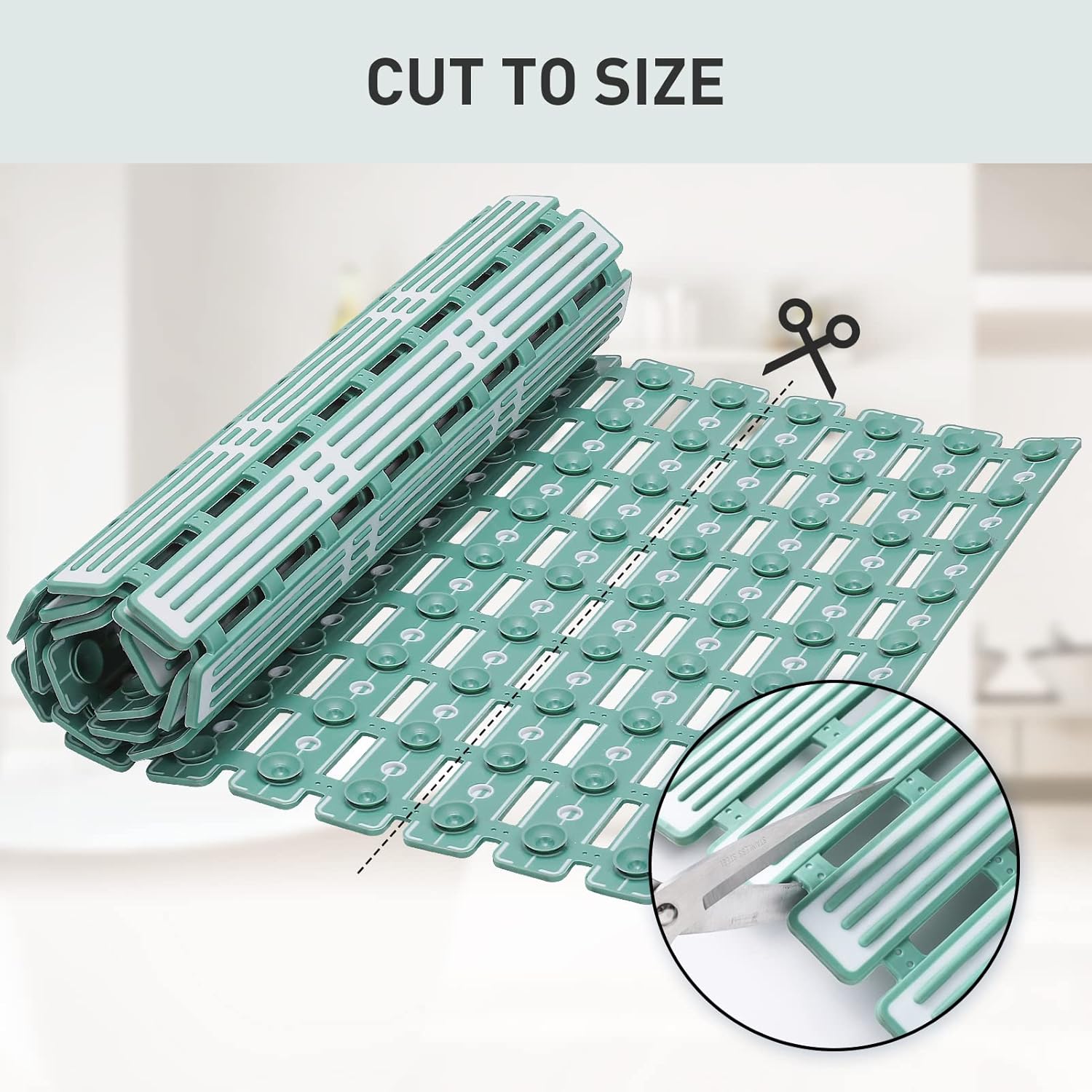 XIYUNTE Tapetes de baño de goma para bañera, 36 x 16 pulgadas, tapete de ducha antideslizante con ventosas, tapete de ducha para bañera, drenaje