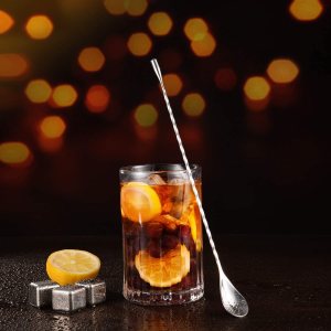 Cuchara de barra de acero inoxidable, cuchara mezcladora para beber, cuchara de cóctel espiral de mango largo para tazas altas, agitadores de cóctel Cuchara de barra de acero inoxidable, cuchara mezcladora para beber, cuchara de cóctel espiral de mango largo para tazas altas, agitadores de cóctel