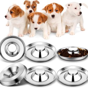 6 cuencos de acero inoxidable para cachorros de 10.2 pulgadas, comedero para cachorros, cuencos pequeños para perros y cachorros, cuencos de agua 6 cuencos de acero inoxidable para cachorros de 10.2 pulgadas, comedero para cachorros, cuencos pequeños para perros y cachorros, cuencos de agua