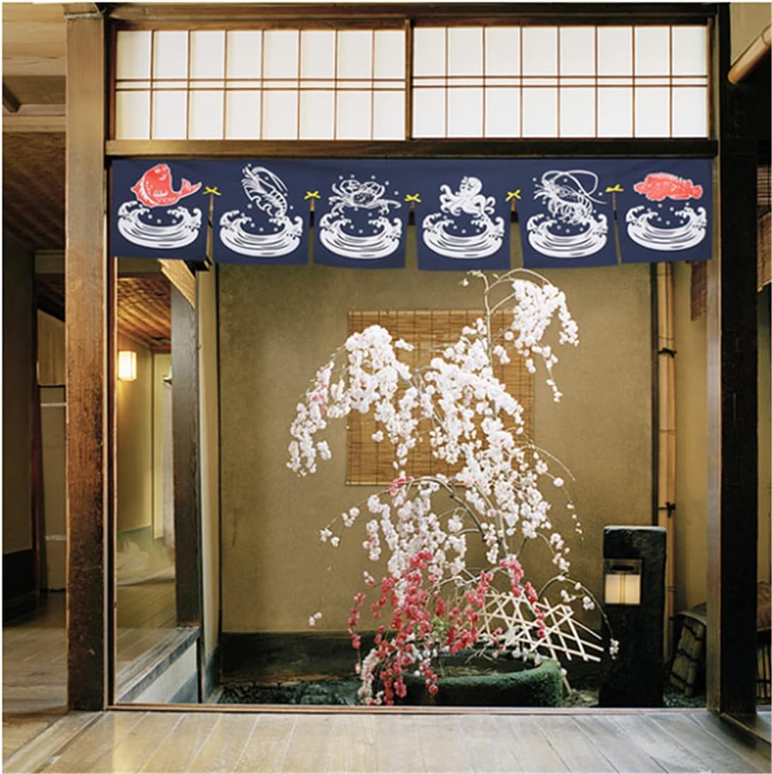 UXOWOXU Barra tipo tradicional cultura japonesa restaurante puerta larga Noren cortina para decoración de bar de sushi japonés 40 × 94.5 in