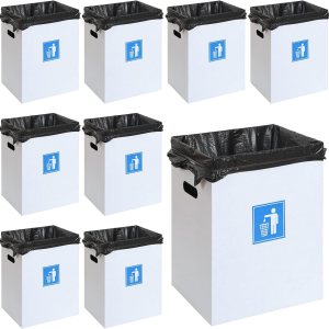 Mifoci 10 botes de basura desechables de 13 galones para eventos, fiestas, de cartón corrugado, contenedores reutilizables con 20 bolsas de basura, Mifoci 10 botes de basura desechables de 13 galones para eventos, fiestas, de cartón corrugado, contenedores reutilizables con 20 bolsas de basura,