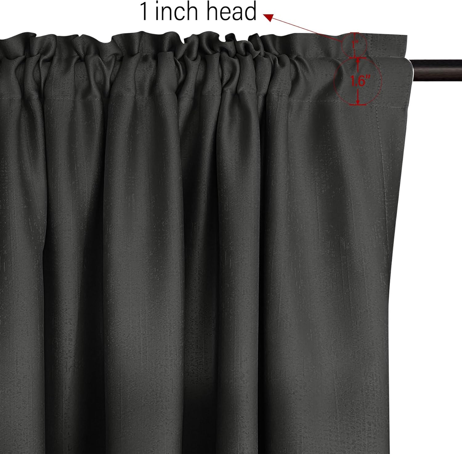 Tisjoran Cortinas opacas ignífugas resistentes al fuego, con aislamiento térmico y bolsillo para barra, paneles para dormitorio, 84 pulgadas de
