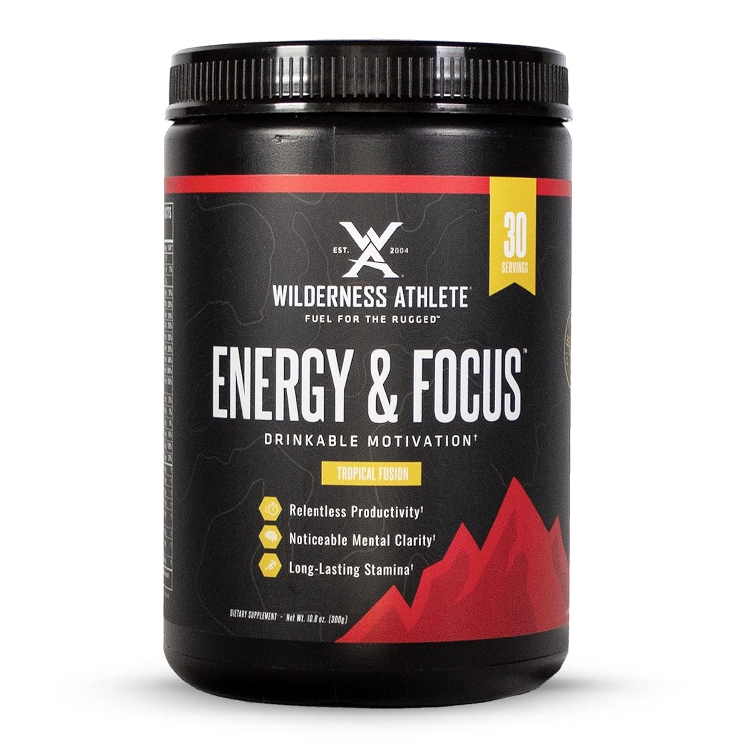 Wilderness Athlete – Energía y enfoque  Potenciador de energía para mujeres y hombres – Mezcla de bebida energética con cafeína natural – Bebida