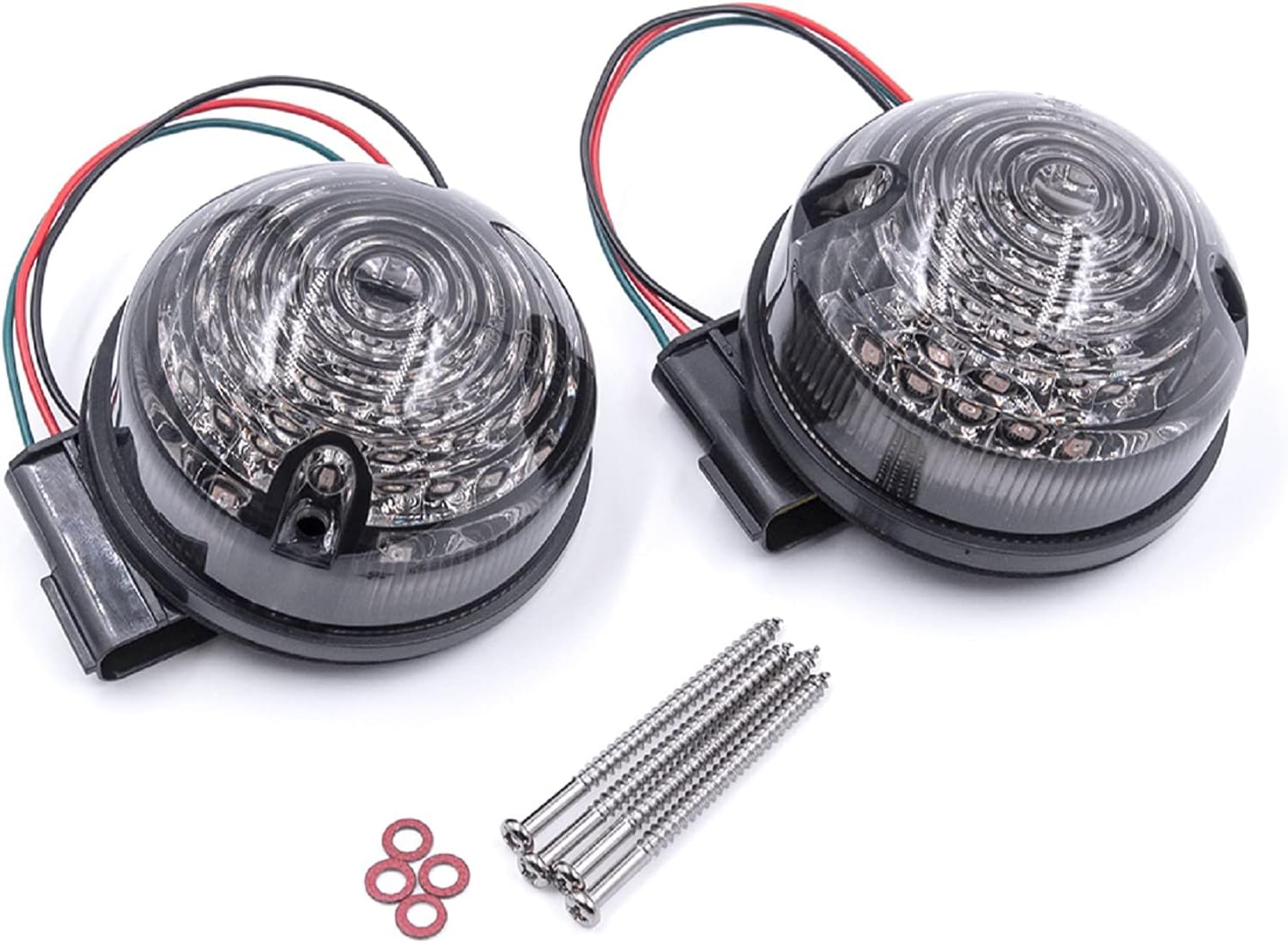 NSLUMO Defender – Luces traseras LED de freno, 2 piezas de lente ahumada de 2.874 in, lámpara trasera trasera roja para Land Rover Defender