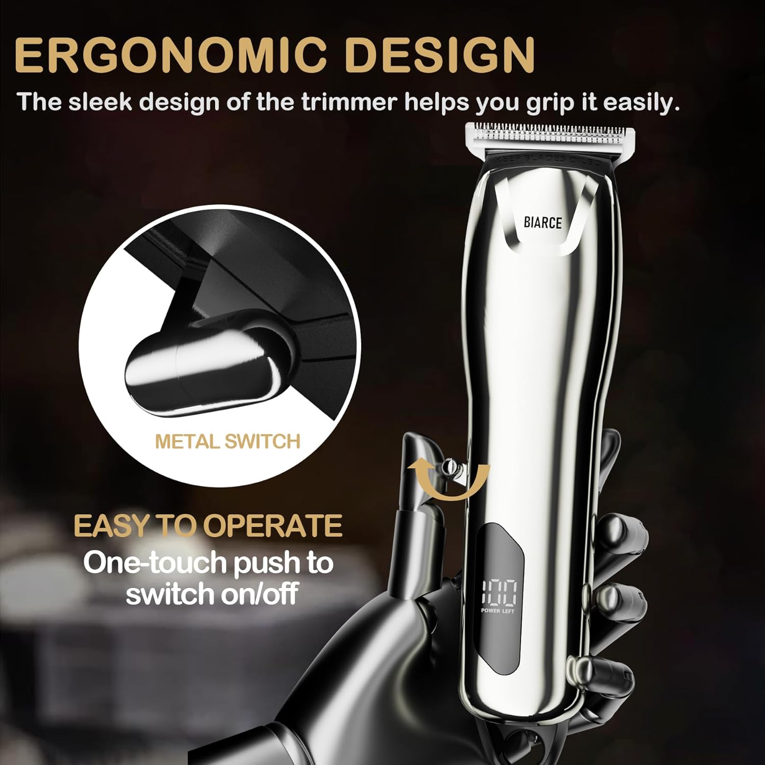 Recortadora de barba para hombres, recortadora de pelo corporal reemplazable con 5 peines de límite para hombre, peluquería personal para cortar el