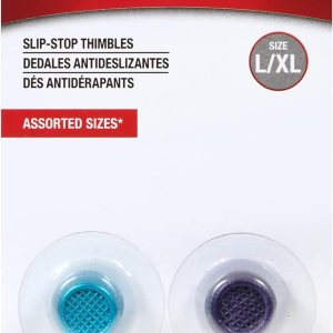 SINGER Dedales de parada deslizante, tamaño grande y XL, azul metálico y morado – Juego de 2 SINGER Dedales de parada deslizante, tamaño grande y XL, azul metálico y morado – Juego de 2