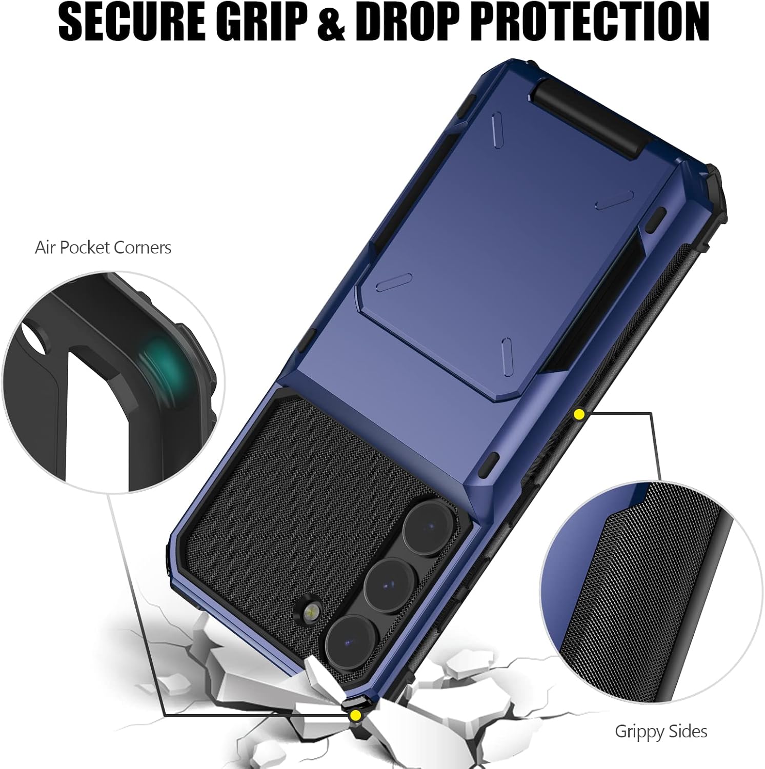 Nvollnoe Funda para Samsung S23 Plus con tarjetero almacena 5 tarjetas Funda de doble capa resistente a prueba de golpes para Samsung Galaxy S23