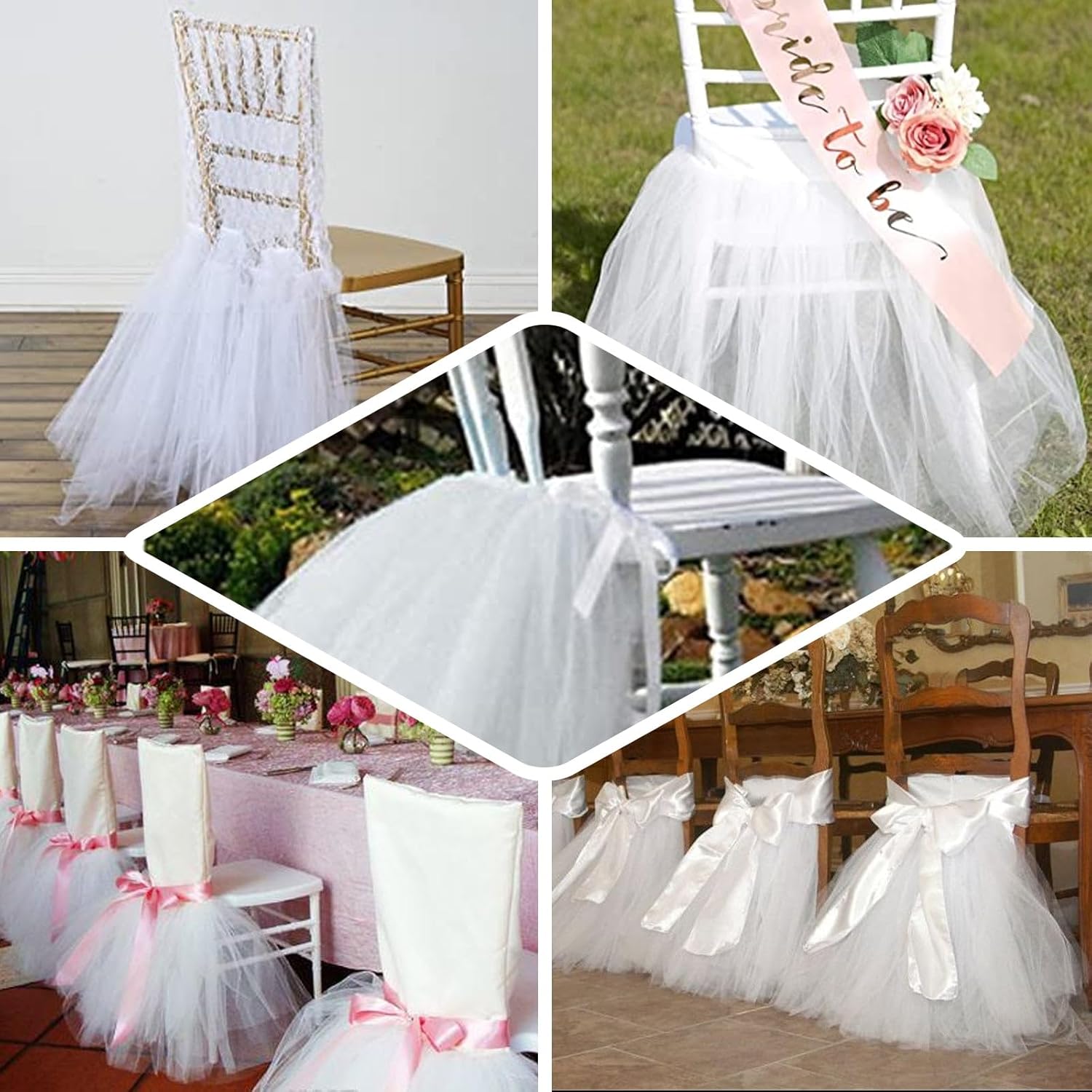 Efavormart – 40 piezas de falda tutú para silla de elastano negro, decoración de silla para eventos de boda