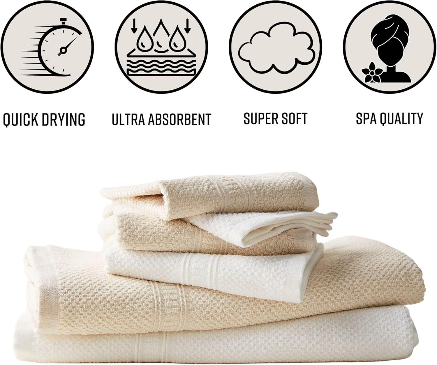 Toalla de baño de cáñamo – Toalla de baño de calidad de spa de mezcla de algodón orgánico de secado rápido – 55% cáñamo, 45% algodón orgánico