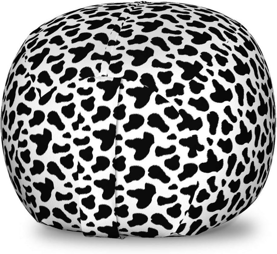 Ambesonne Bolsa de juguetes de almacenamiento con estampado de vaca, Animal Hide Pattern Spots Farm Life Ganado Camuflaje Piel de animal,