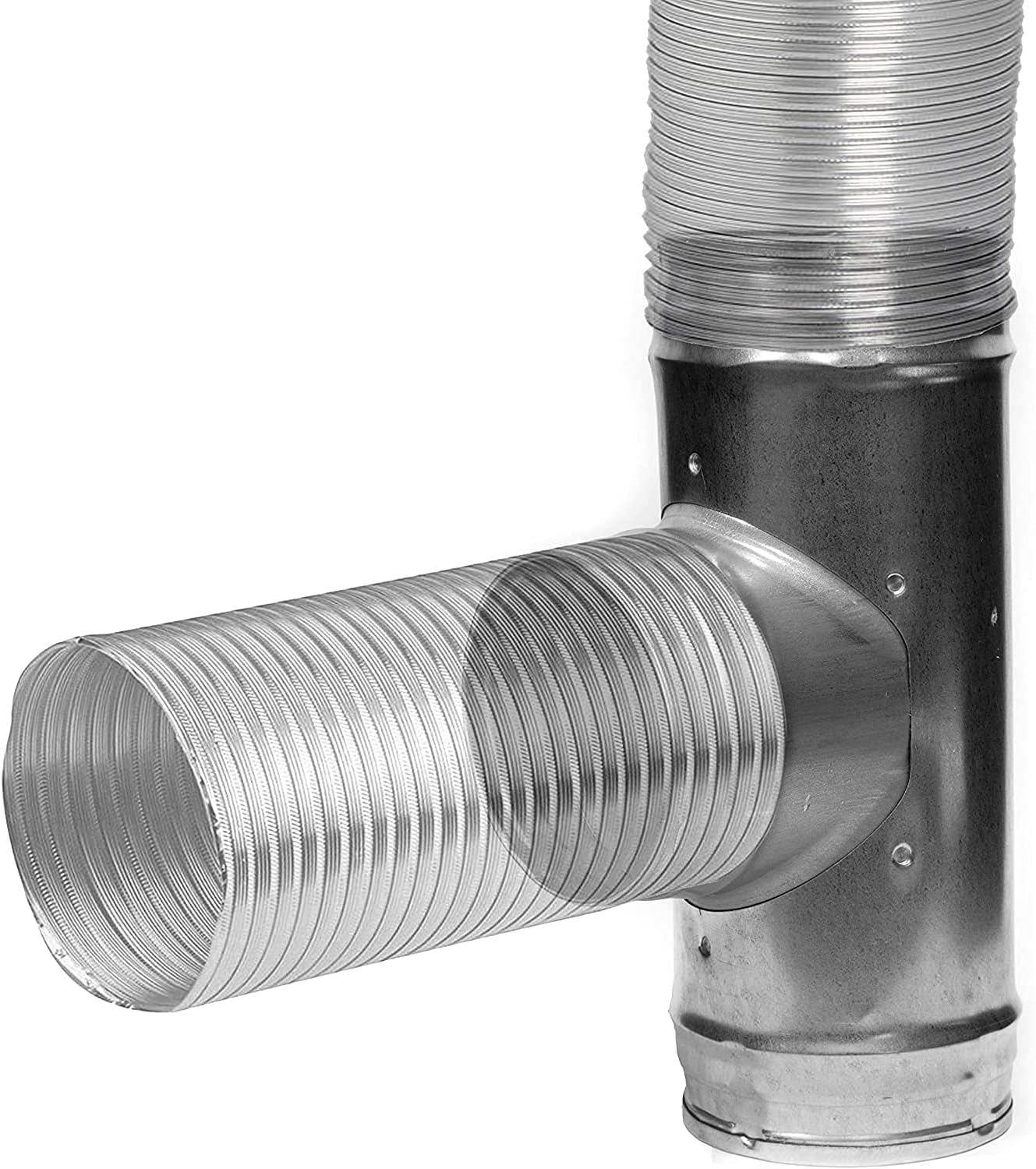Vent Systems Conector de conducto de 6 pulgadas, adaptador de manguera de 3 vías para manguera, conector de tubo redondo en forma de T, ventilador