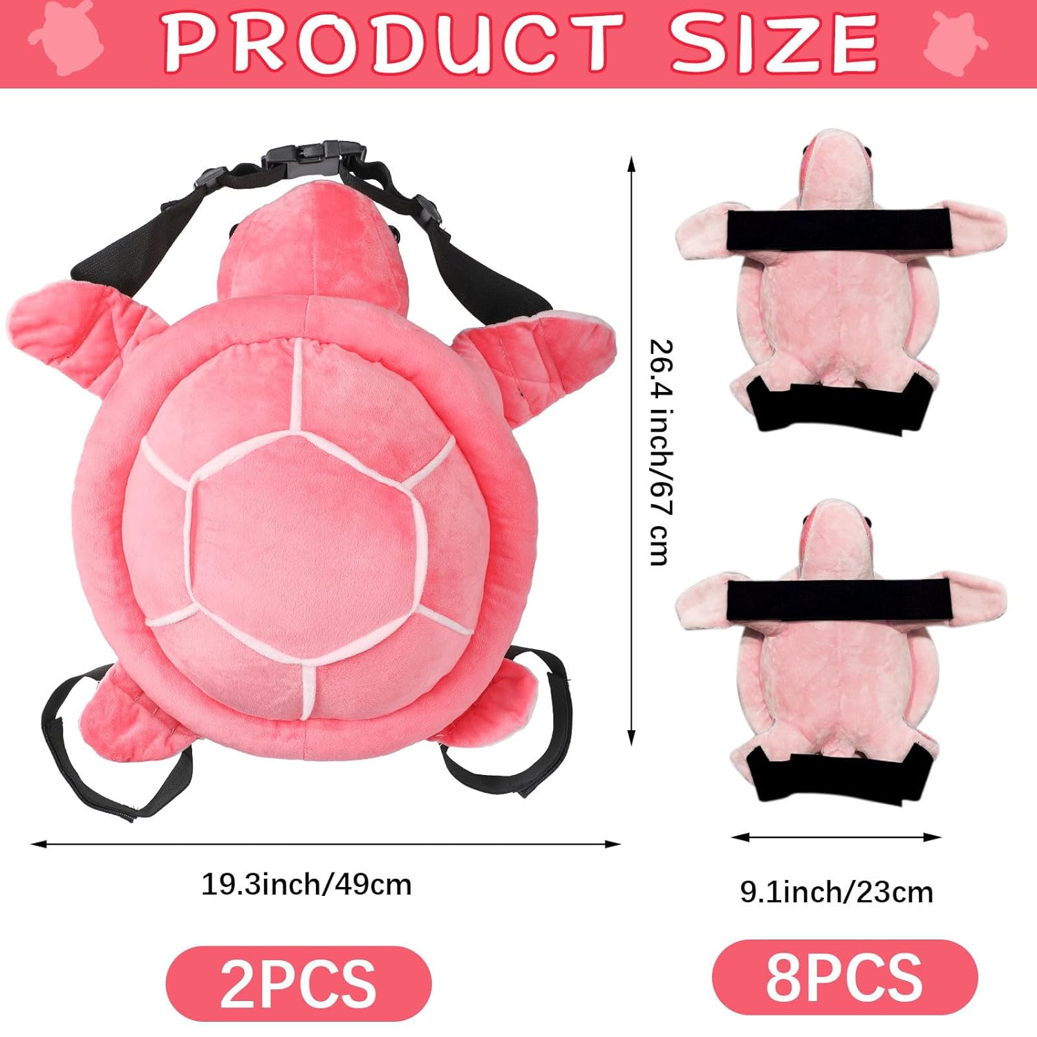Juego de 10 piezas de equipo de protección para esquí de tortuga, rodilleras, coderas para snowboard, cojín de tortuga 3D para adultos, esquí,