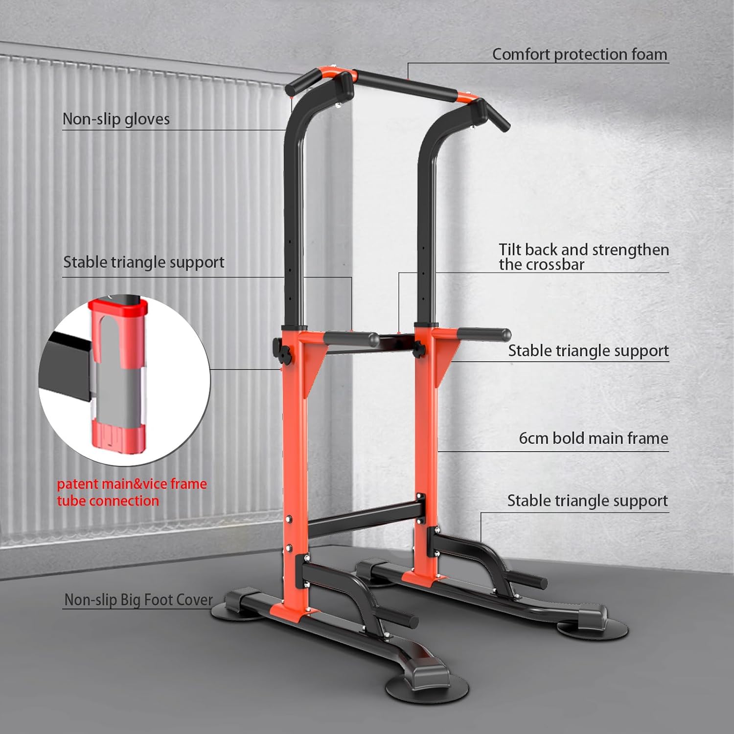 Z ZHICHI Estación de inmersión para gimnasio en casa, entrenamiento de fuerza, estación de entrenamiento de fitness, dominadas, flexiones y
