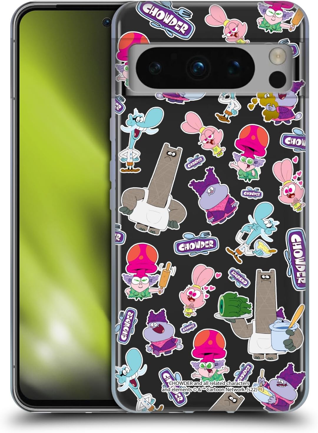 Head Case Designs Officially Licensed Chowder Animated Series Pattern Graphics Soft Gel Case Compatible with Google Pixel 8 Pro