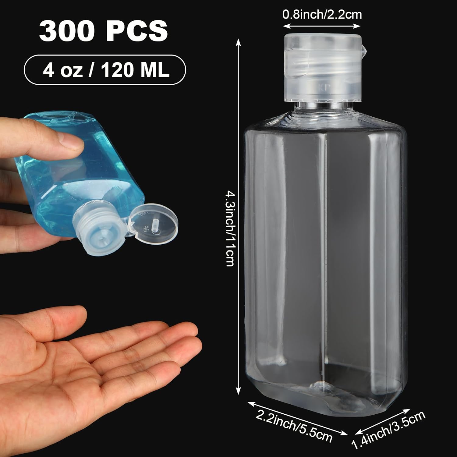 APACALI Paquete de 30 botellas de plástico de 4 onzas para artículos de tocador, recipientes vacíos transparentes recargables de viaje de 4.1 fl oz