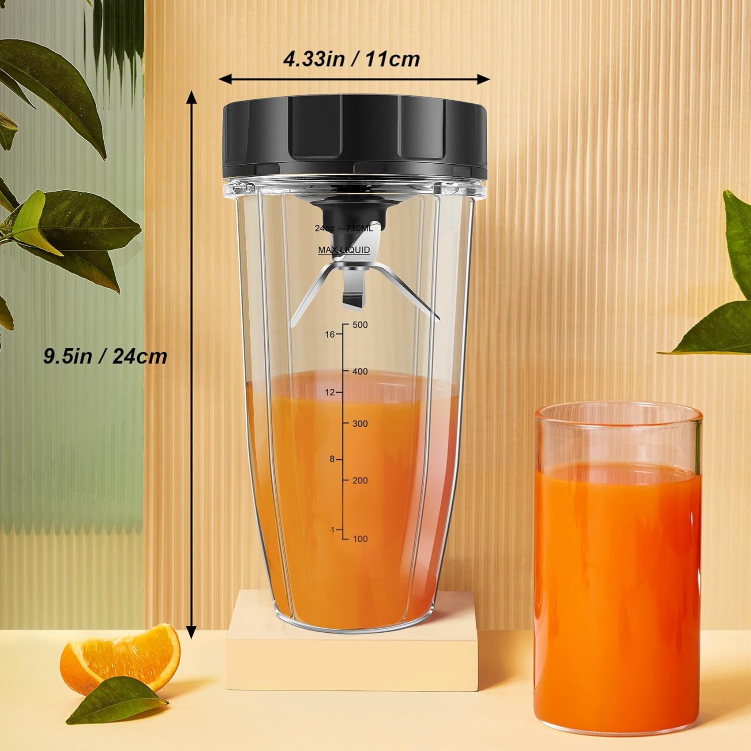 TAMOSH Piezas de repuesto de licuadora para Ninja, 24 oz taza 7 aletas extractor cuchilla, para auto IQ BN801 SS101 BL480-30 BL641