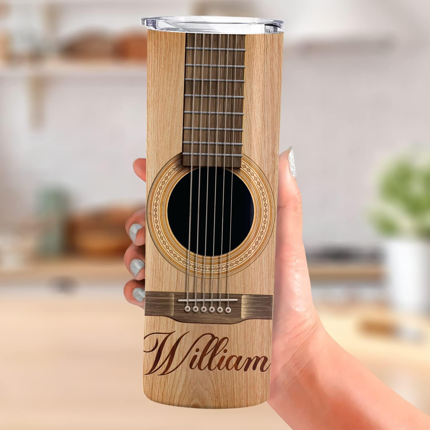 Vaso de guitarra personalizado con información nutricional para guitarristas, regalos personalizados, regalos para guitarristas, hombres, niñas,