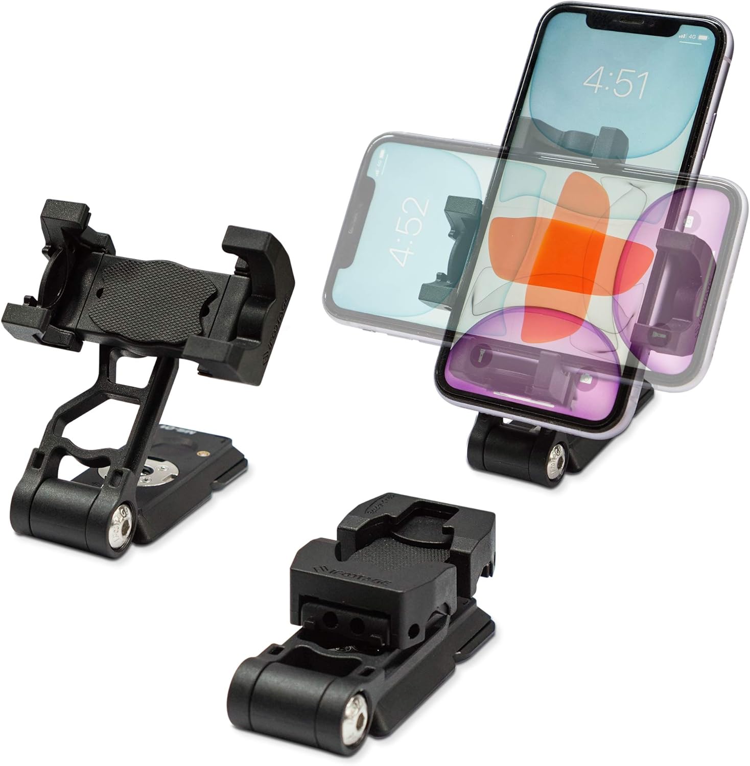 IFOOTAGE Adaptador universal de montaje de trípode para teléfono con zapata fría, soporte de teléfono celular de rotación de 360 para trípode,