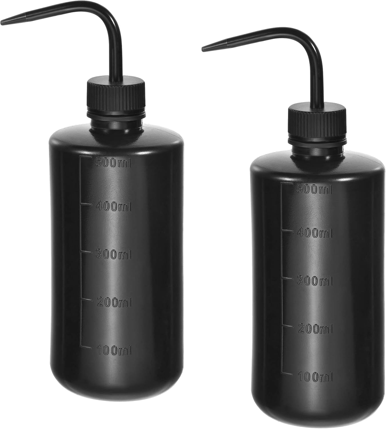 Paquete de 2 botellas exprimibles, botellas de lavado de riego de plantas, punta doblada, para interiorexteriorjardín (16.9 fl oz, negro)