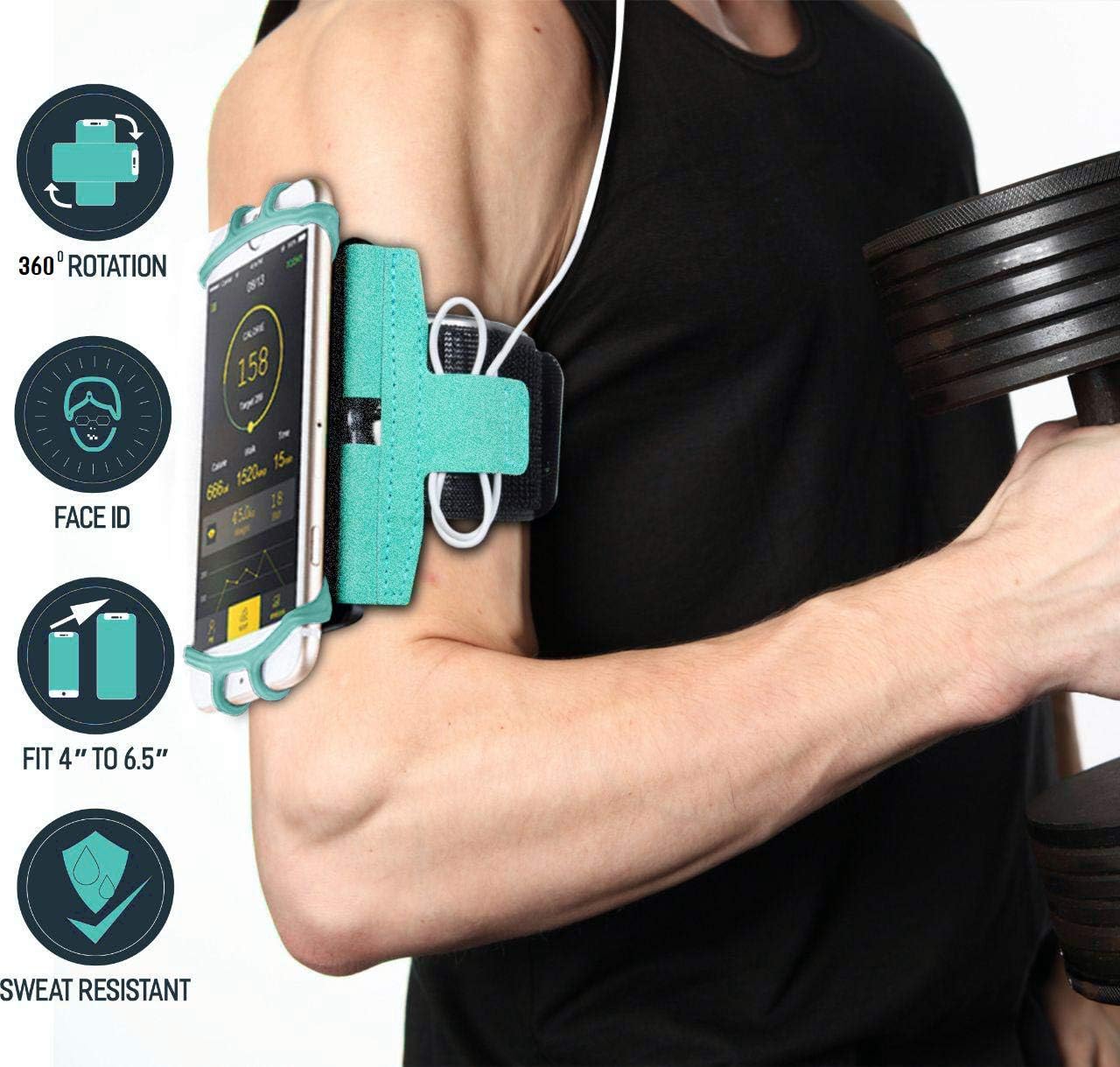 Soporte giratorio de 360 para iPhone XR, XS Max, 8, 8 Plus, 7, 6, Samsung Galaxy A8, S9, S8, S6 Edge, Note, LG brazalete deportivo para correr para