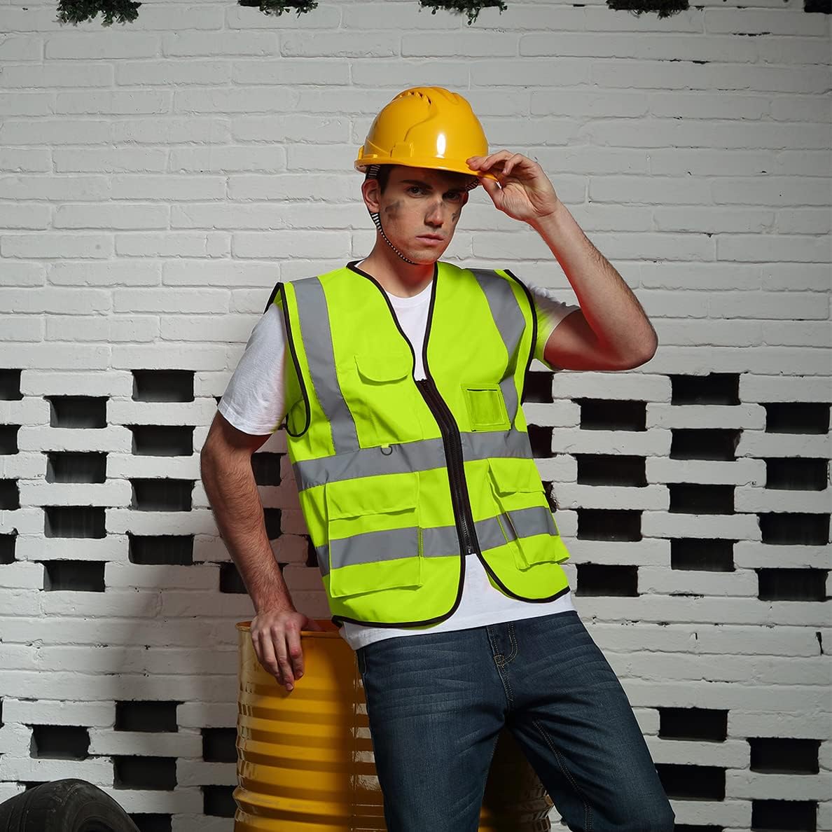 BeautyWill Chaleco de seguridad Logotipo personalizado Chaleco reflectante de alta visibilidad Clase 2 Hi Vis Chaleco de seguridad Ropa de trabajo