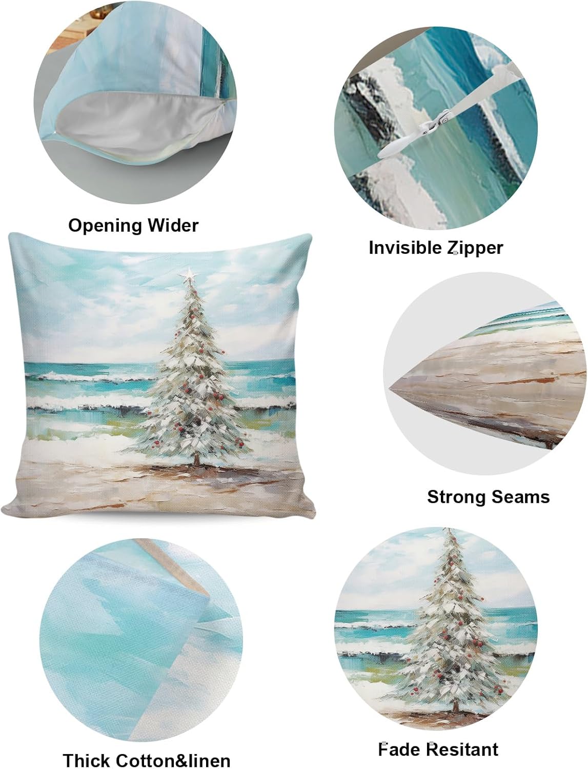 zzsunfeel Juego de 2 fundas de almohada de lino de 16 x 16 pulgadas, fundas de almohada cuadradas de lino suave de lino suave para sofá