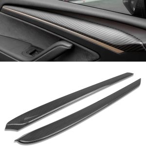Xotic Tech – Tapa para puerta interior, patrón de fibra de carbono brillante, compatible con Tesla Model 3 2021 en adelante, modelo Y 2020 en Xotic Tech – Tapa para puerta interior, patrón de fibra de carbono brillante, compatible con Tesla Model 3 2021 en adelante, modelo Y 2020 en