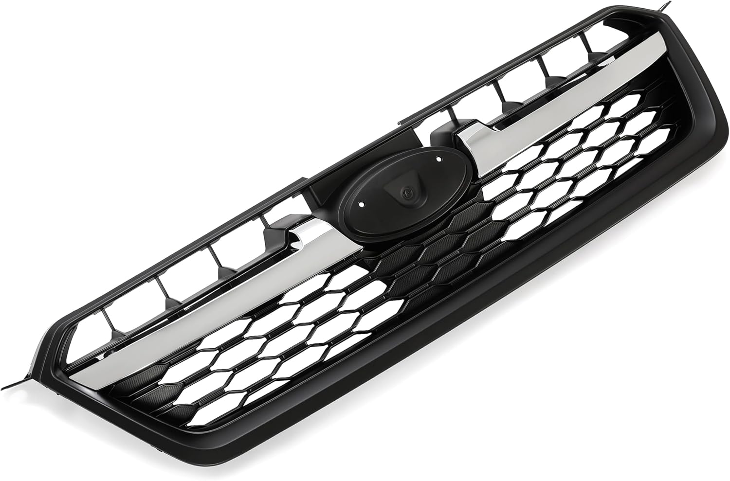 HECASA Parrilla delantera compatible con Subaru Impreza 20112 2013 2014 91122FJ000 SU1200158 Conjunto de parrilla de parachoques negro+plateado