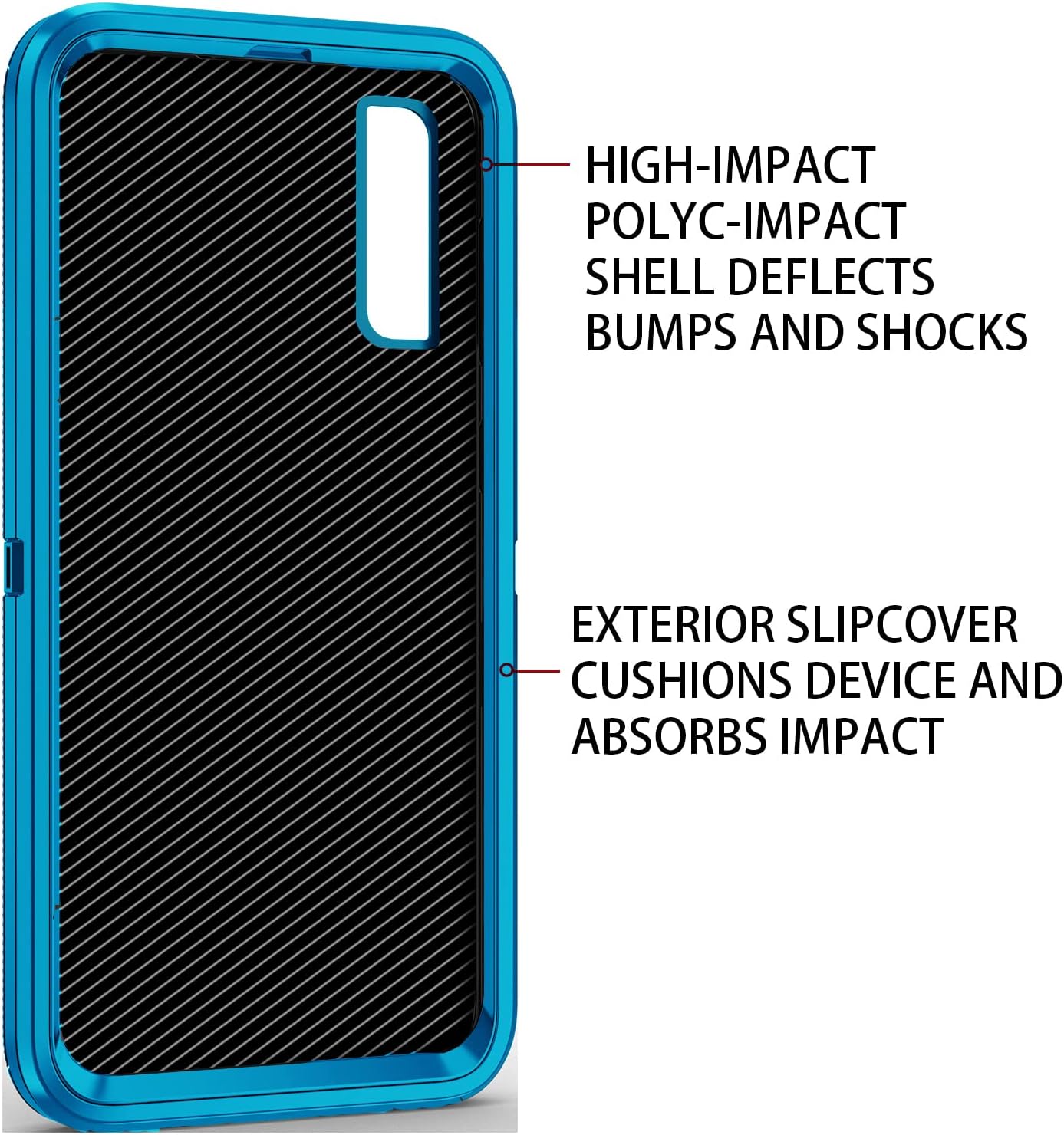 Funda para Galaxy A50A50S, protección de cuerpo completo de 3 capas a prueba de golpes, sin protector de pantalla, resistente, de alto impacto, para