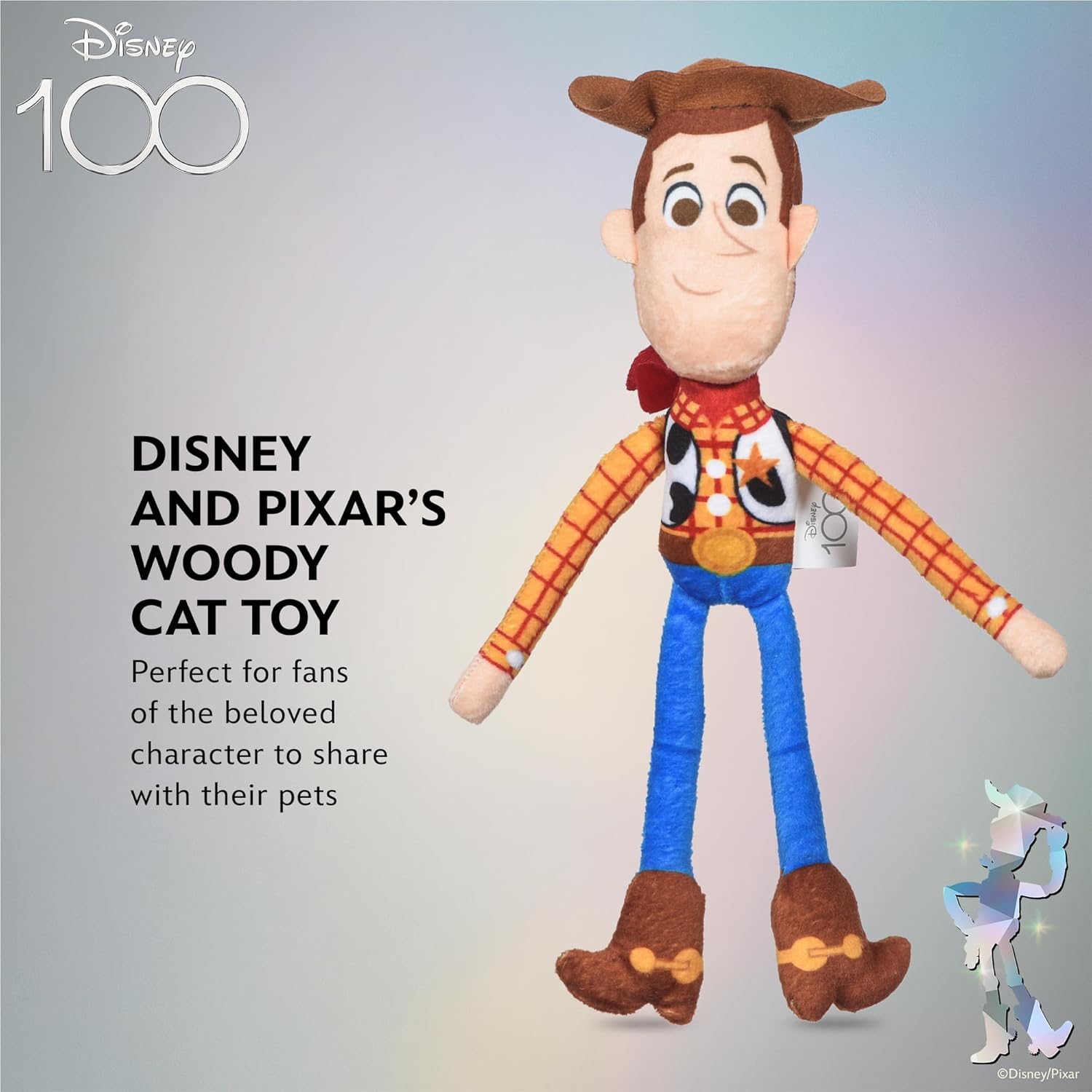 Pixar’s Woody Cat Kicker Toy con hierba gatera, 9 pulgadas  Juguetes para gatos de Disney Pixar  Divertido juguete de peluche estilo gato con hierba