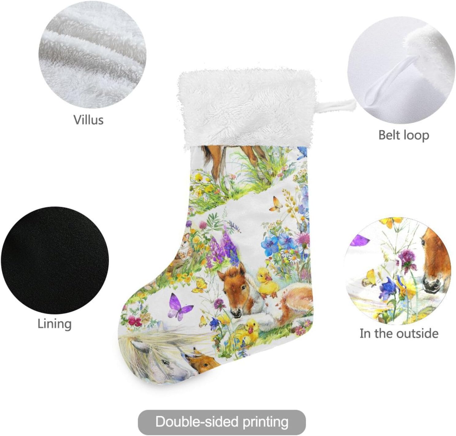 Calcetines de Navidad, caballos de campo, calcetines grandes de caramelo, rellenos de calcetines de Navidad, 1 unidad para el hogar, fiesta de
