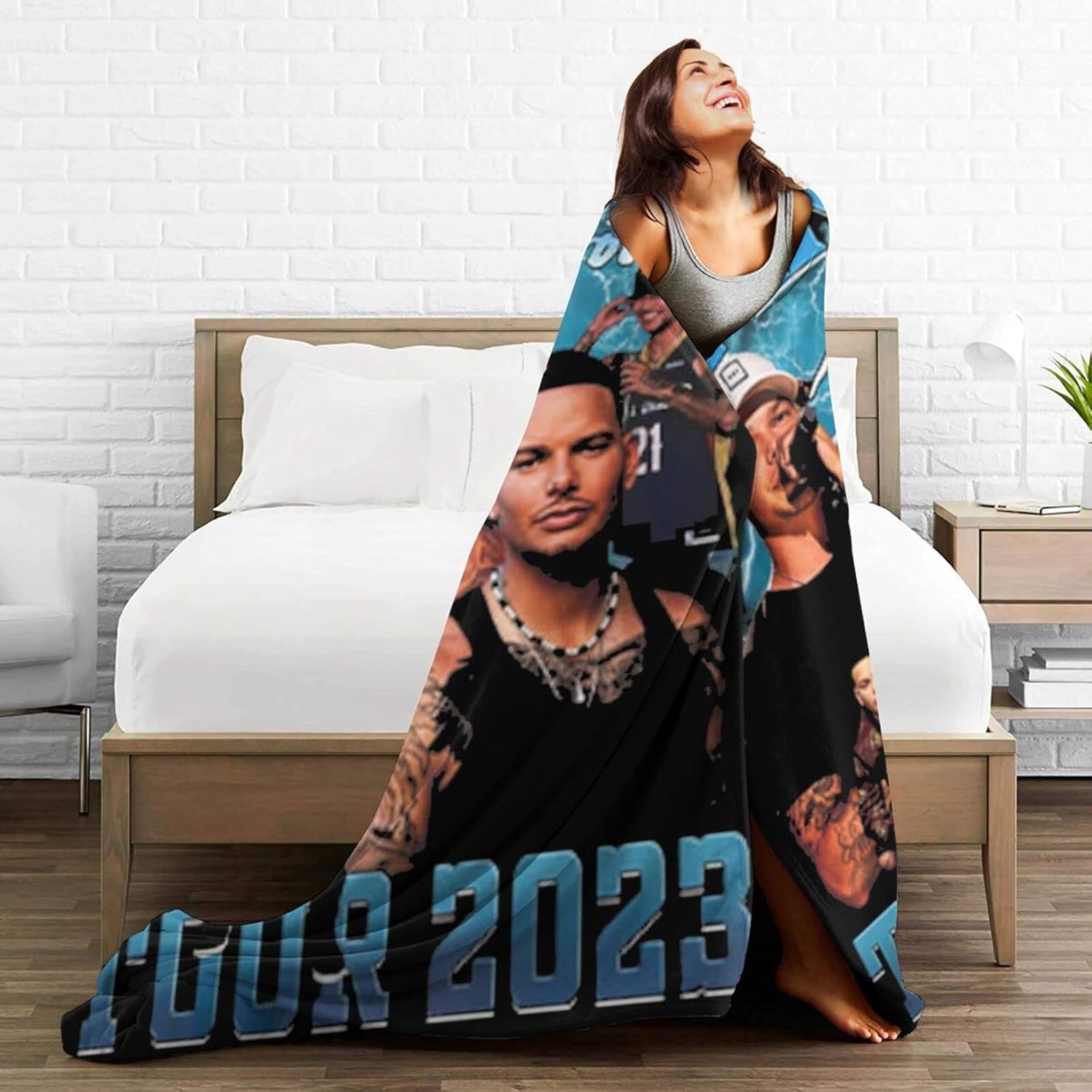 Kane Singer – Manta de franela de vellón marrón para todas las estaciones, cálida, ultrasuave, manta casual para cama, sofá, cama, sofá o