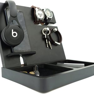 Namore Regalo para hombres, marido, aniversario, cumpleaños, soporte de madera para teléfono, organizador de oficina y mesita de noche, reloj, Namore Regalo para hombres, marido, aniversario, cumpleaños, soporte de madera para teléfono, organizador de oficina y mesita de noche, reloj,