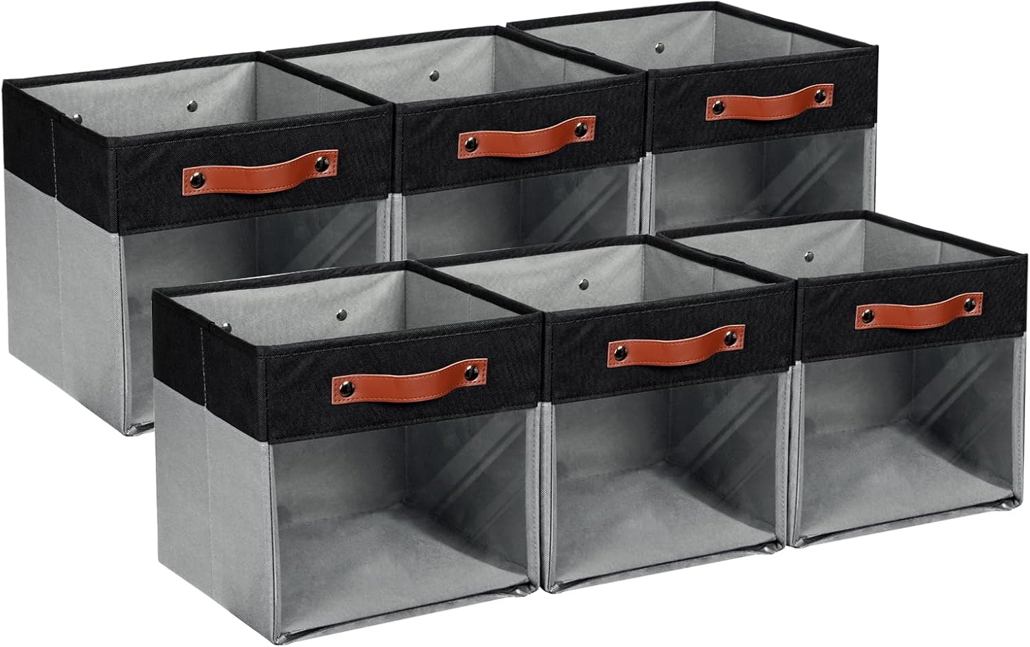 HNZIGE Contenedores de almacenamiento de 11 x 11 pulgadas, cubos de tela de 11 x 11 pulgadas, organizador de almacenamiento transparente, contenedor